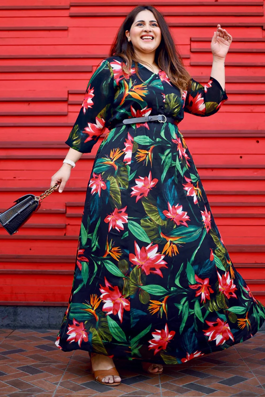 Grace in Every Flare: Explore Plus Size Anarkali Dresses by Amydus